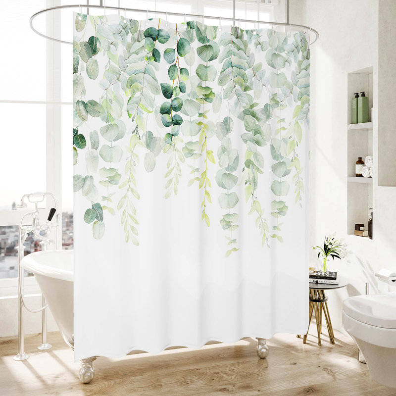 Red Barrel Studio® Floral Shower Curtain with Hooks Included Wayfair